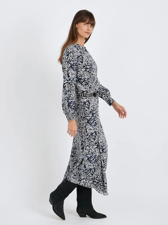 Hanane Dress in Midnight/White