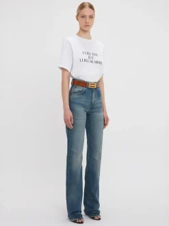 I Like You But I Like Me More Slogan Tee in White