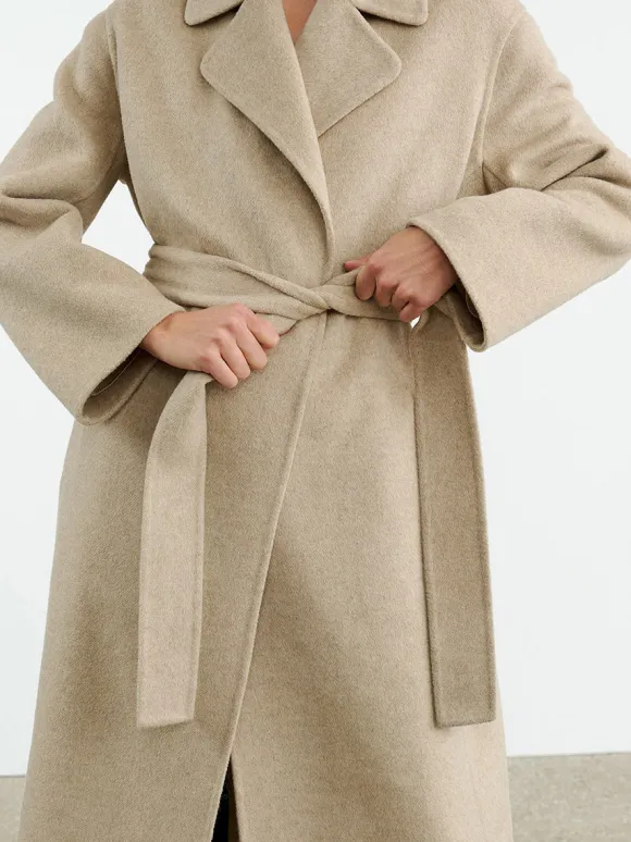 Jarel Wrap Coat in Hazelnut