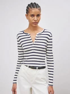 Jordan Henley Tee in Navy Stripe