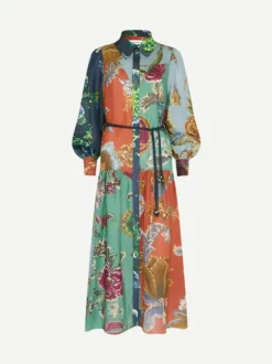Juno Midi Shirt Dress in Spliced