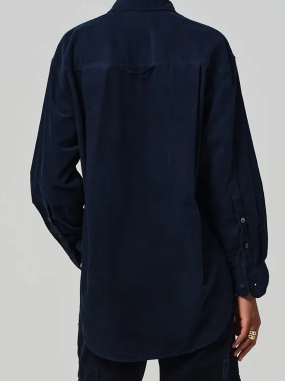 Kayla Corduroy Shirt in Navy