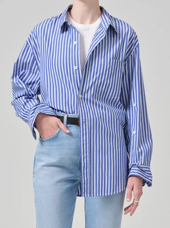 Kayla Shirt in Navy Mesa Stripe