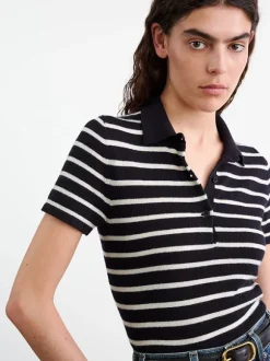 Leanna Polo in Dark Navy/Ivory Stripe