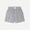 Liam Boxer Short in Grey and White Stripe