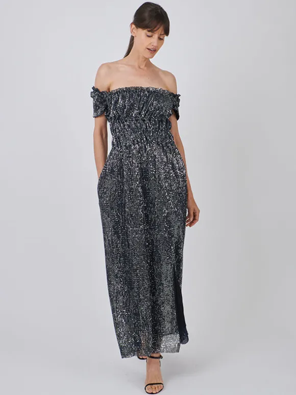 Lily Dress in Midnight Silver