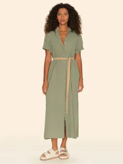 Linnet Dress in Green Army
