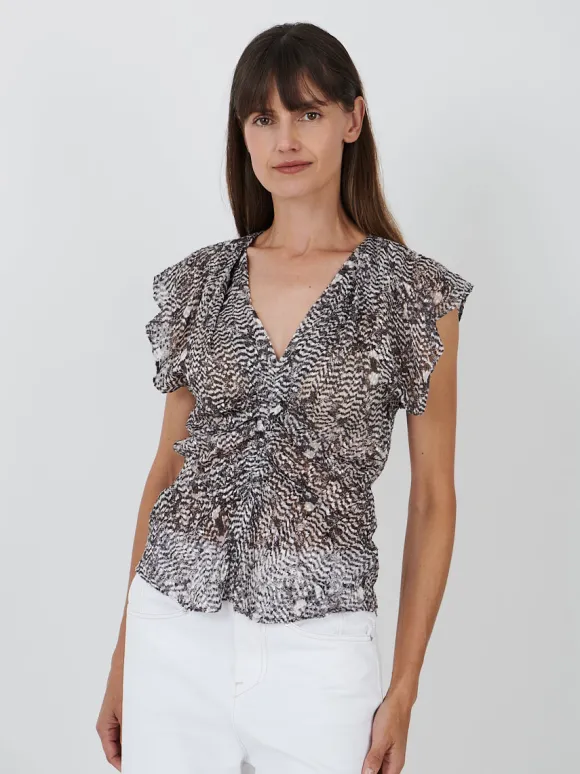Lonea Top in Black/Ecru