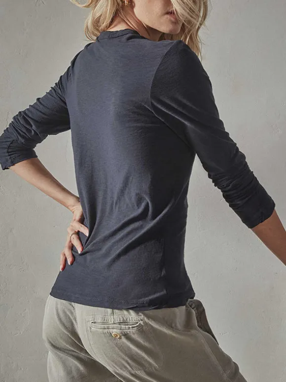 Long Sleeve Slub Tee in Deep