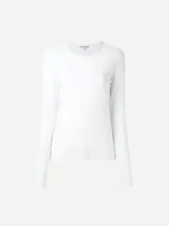 Long Sleeve Slub Tee in White