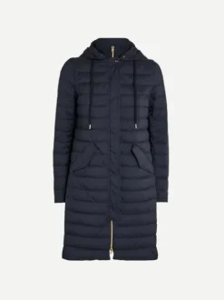 Longline Puffer Jacket in Blu