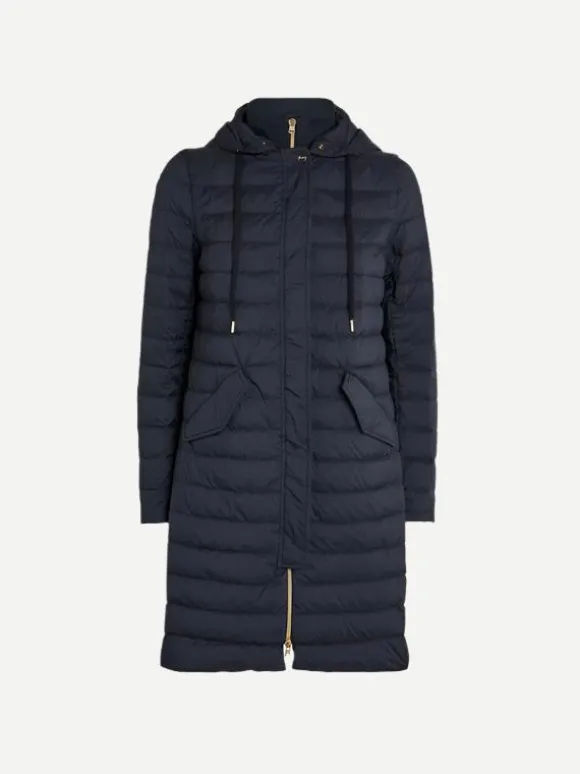 Longline Puffer Jacket in Blu