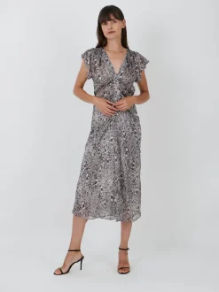 Lyndsay Dress in Black/Ecru