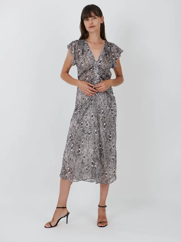 Lyndsay Dress in Black/Ecru