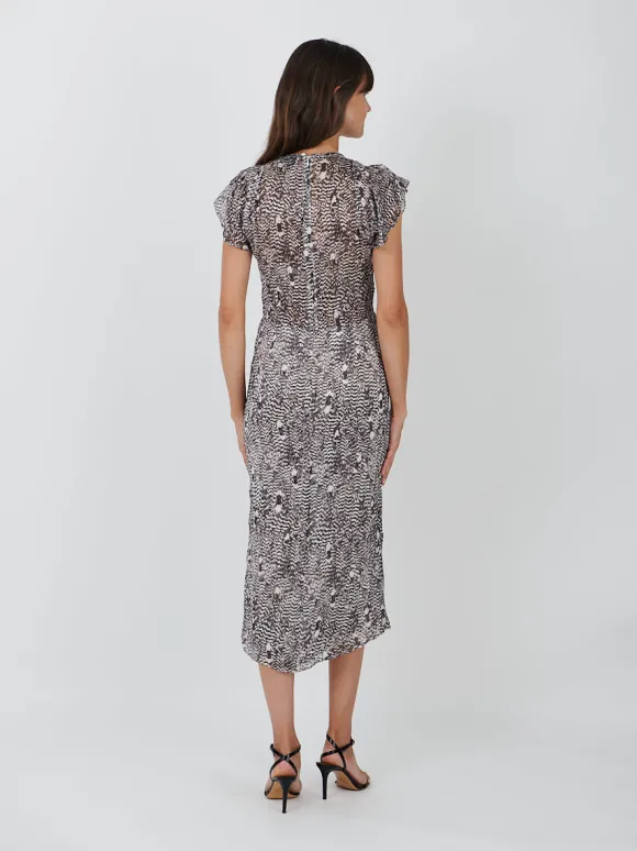 Lyndsay Dress in Black/Ecru