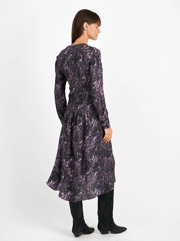 Magaly Dress in Dark Plum