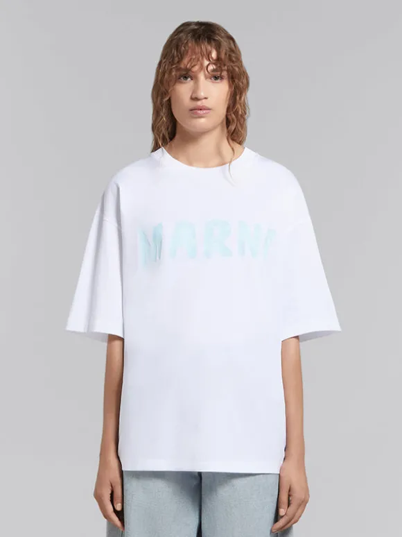 Marni Logo Printed Tee in White
