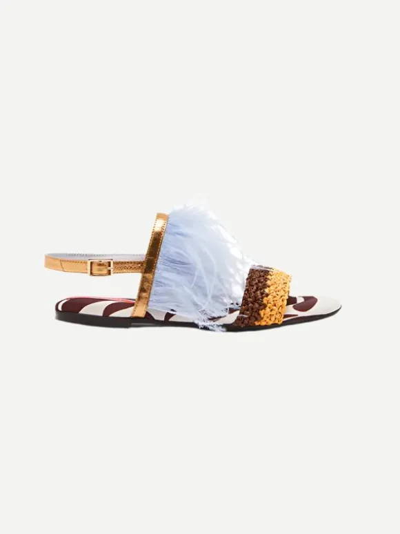 Medal Sandal in Twill Watermarble
