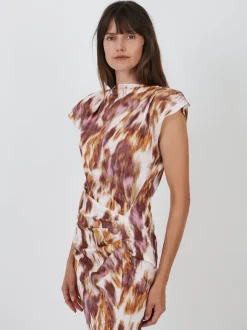 Nadela Dress in Ecru/Ochre