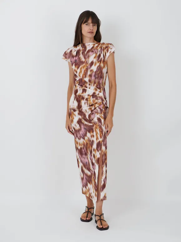 Nadela Dress in Ecru/Ochre