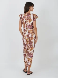 Nadela Dress in Ecru/Ochre
