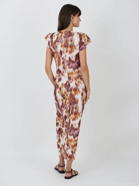 Nadela Dress in Ecru/Ochre