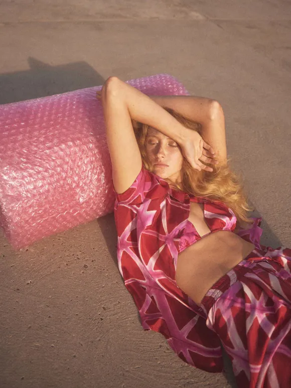 Nile Skirt in Pink and Red