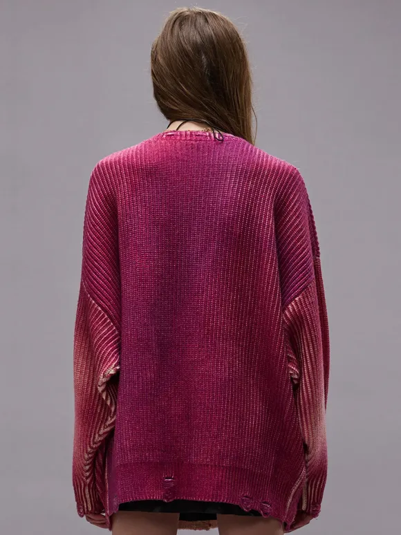 Oversized Cardigan in Raspberry Print