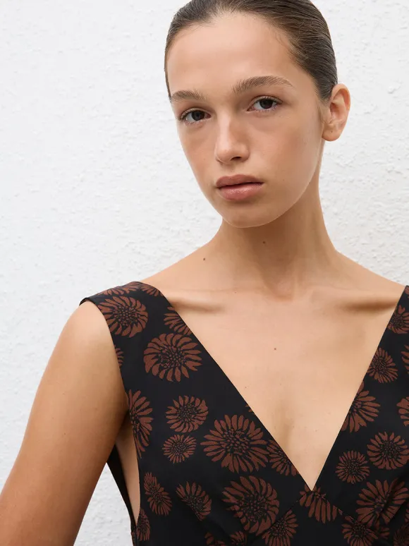Plunge Slip Dress in Panama