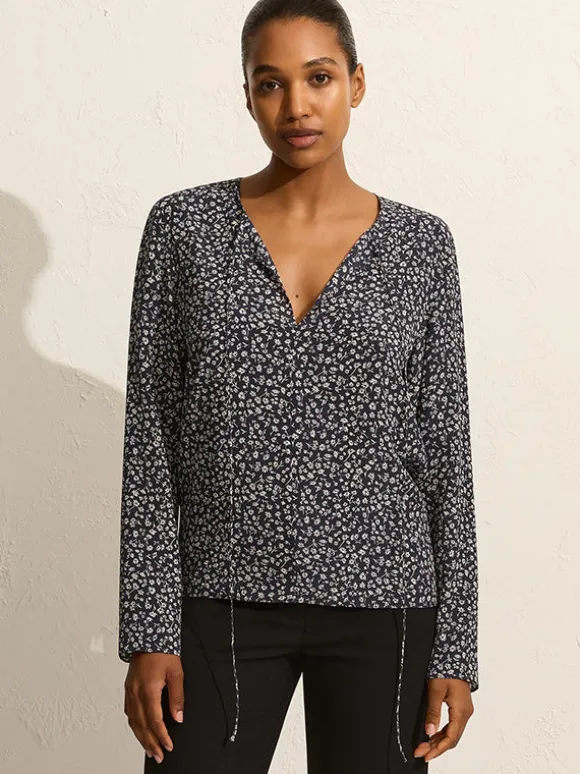 Popover Tie Blouse in Dandelion