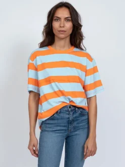 Printed Boy Tee in Orange Blue