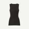 Ribbed Tank in Black