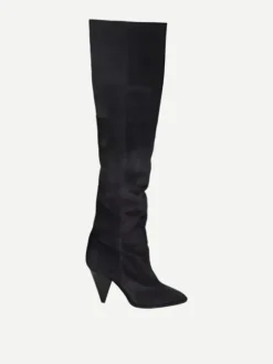 Riria Thigh Boots in Faded Black