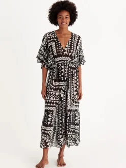 Rivage Robe in Imprime Tribu