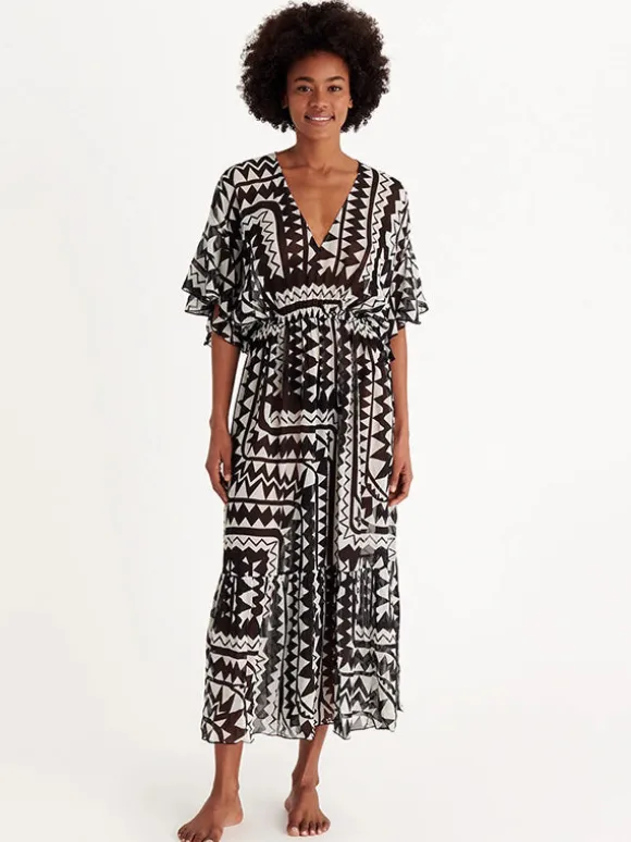 Rivage Robe in Imprime Tribu