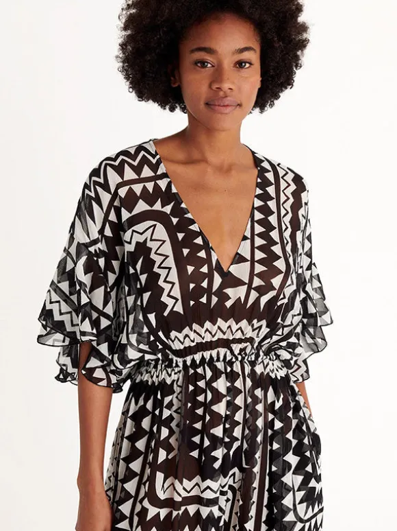 Rivage Robe in Imprime Tribu