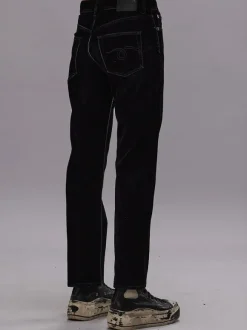 Romeo Jean in Flocked Black