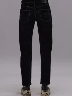 Romeo Jean in Flocked Black