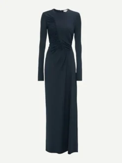 Ruched Detail Gown in Midnight