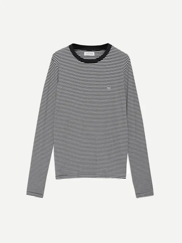 Rylan Tee in Black and White Stripe