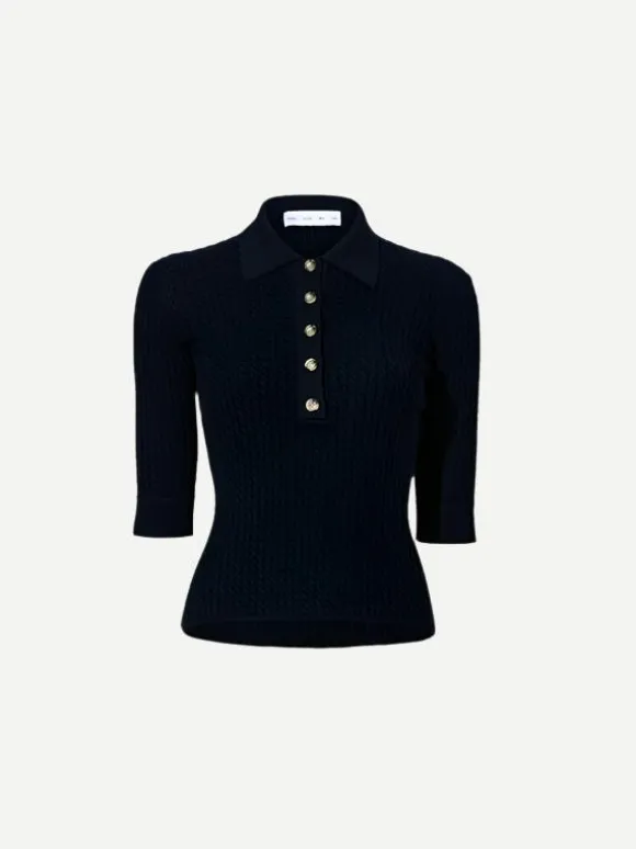 Sera Knit Polo in Black