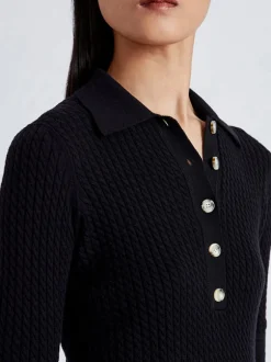 Sera Knit Polo in Black
