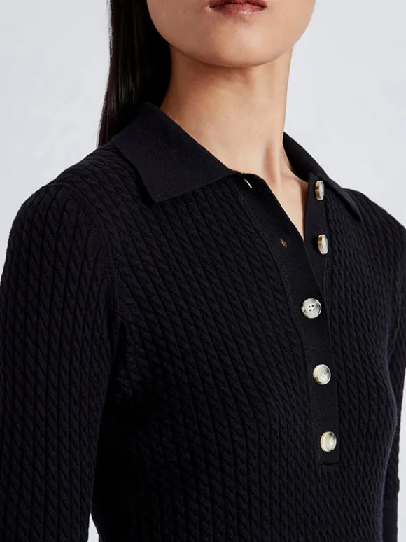 Sera Knit Polo in Black