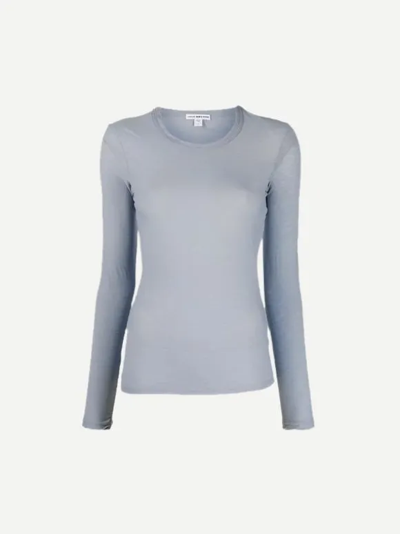 Sheer Slub L/s Crew Tee in Aura