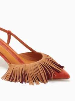 Shira Fringe Sling Back in Sierra