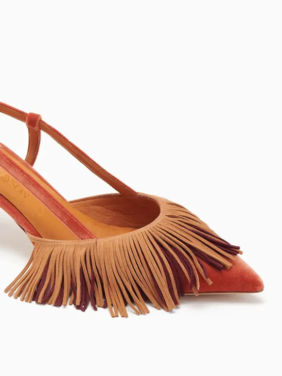 Shira Fringe Sling Back in Sierra
