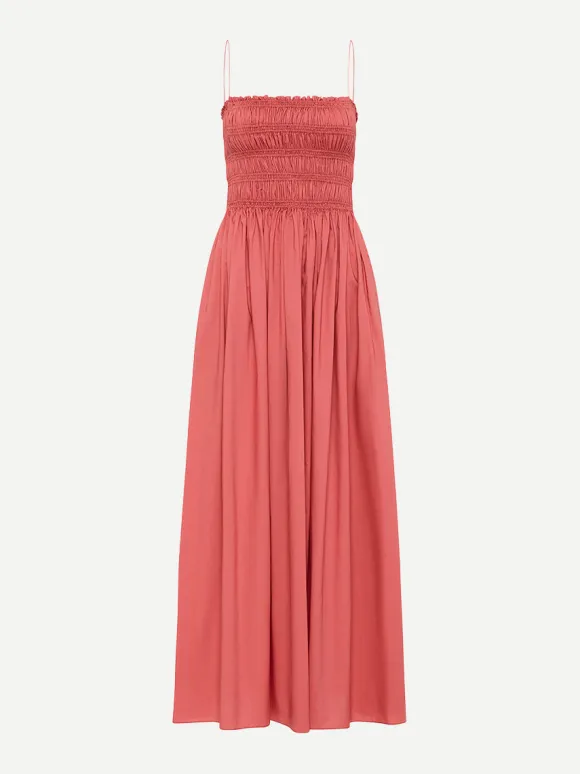 Shirred Bodice Dress in Rose