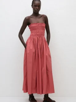 Shirred Bodice Dress in Rose
