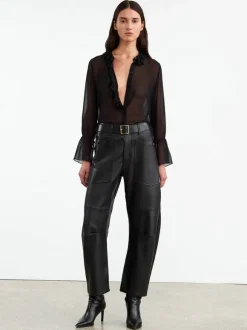 Shon Leather Pant in Black