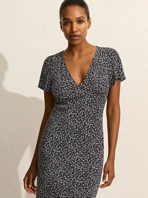 Short Sleeve Bias Dress in Dandelion